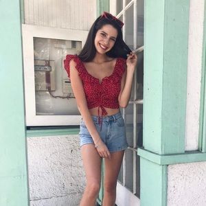 Red & White Polka Dot Top